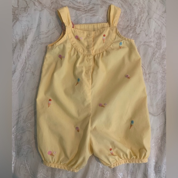 Yellow Baby Romper With Embroidered Ice Cream Cones By Gymboree, 6-12m - Picture 6 of 7